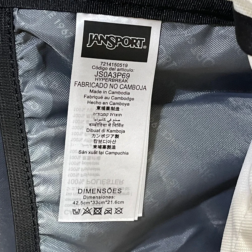 JanSport JS0A3P69 Hyperbreak White Backpack School Travel Bookbag Laptop Bag